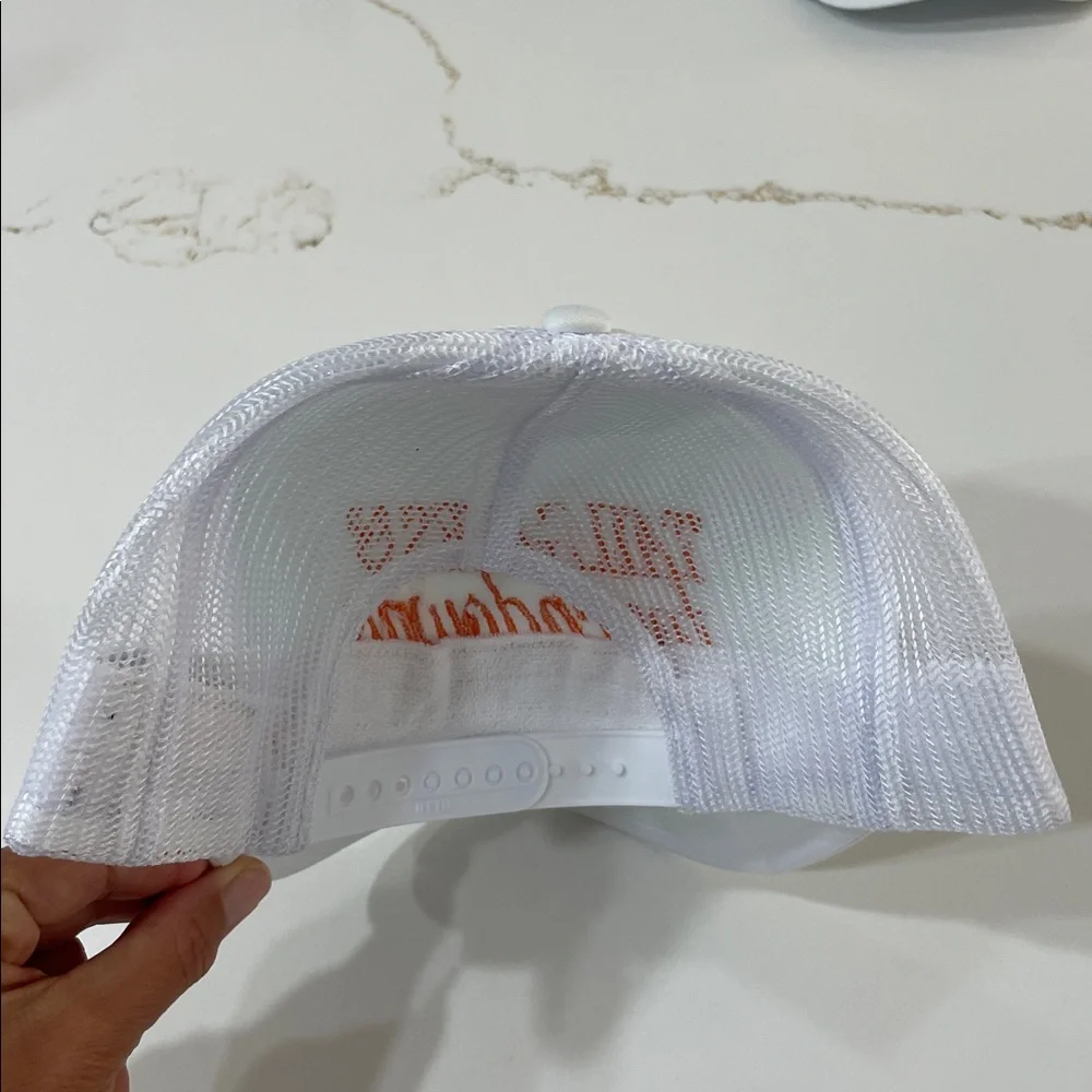 TAILGATES & TOUCHDOWNS White and Orange Trucker Cap